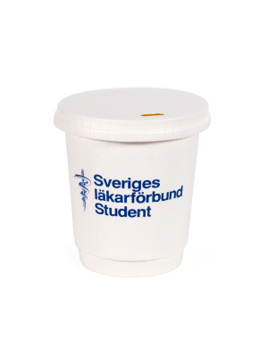 Pappersmugg 230 ml med lock SLF Student 50-pack